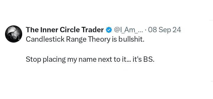 MadoCRT's tweet photo. What a time it was when CRT started taking over the trading industry, and even ICT seemed threatened by its rise.

Now, ICT and his copycats are using CRT, some publicly, some privately.

Funny how things change. https://t.co/eP2e9MV95B