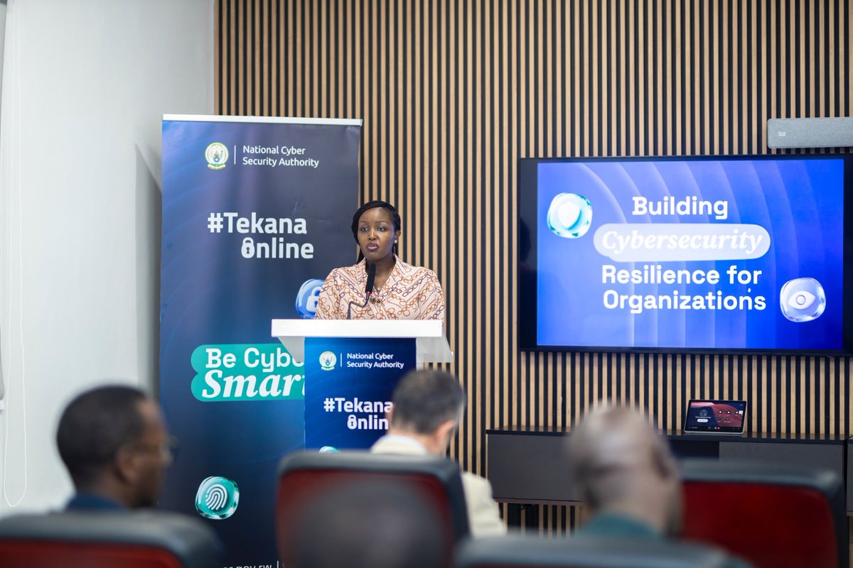 RwandaICT's tweet photo. At the launch of the 2026 #TekanaOnline campaign, Hon. Minister @MusoniPaula joined cybersecurity experts, industry leaders and the wider ICT ecosystem to officially launch this year’s campaign under the theme “Be Cyber Smart.”

The month-long campaign will raise awareness on online safety, strengthen cybersecurity resilience across organisations, and encourage young people to explore careers in cybersecurity.

#BeCyberSmart #CybersecurityAwarenessMonth