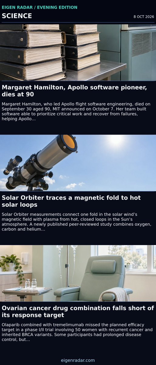eigenradar's tweet photo. Eigen Radar Evening — Oct 8, 2026

• Anwar backs Myanmar’s regional return at talks with Min Aung Hlaing
• UK credit-card defaults rise as lenders expect further strain
• PatchBench catches safety fixes that block harmless questions
• Margaret Hamilton, Apollo software pioneer, dies at 90
