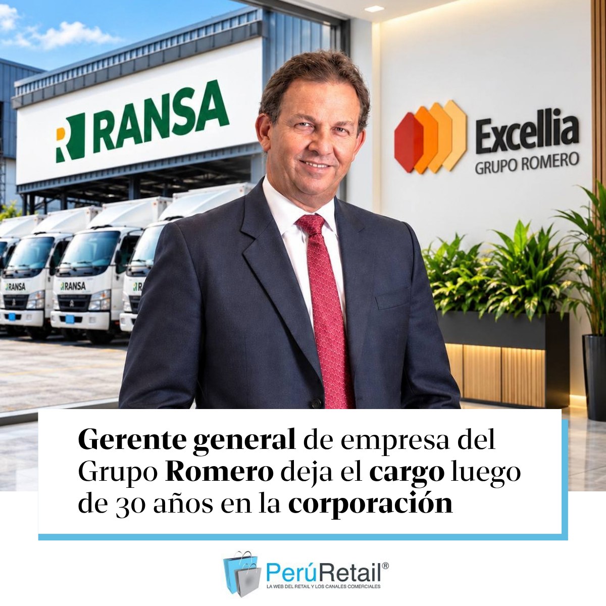 peruretail's tweet photo. 🔴👨💼🏢 El ejecutivo Emilio Fantozzi cierra una extensa etapa dentro del Grupo Romero, tras liderar durante ocho años Excellia y sumar 22 años de trayectoria en Ransa. Más detalles aquí. ►https://t.co/VzFFBNpvld
#GrupoRomero #GerenteGeneral #Empresas #Ransa https://t.co/Go6Sb4JznM