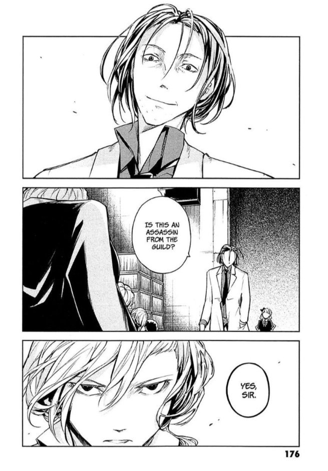 skk2328's tweet photo. chuuya mogging the hell out of mori lol https://t.co/rBdYq7dQlW