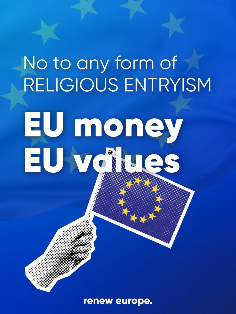 RenewEurope's tweet photo. We call for an EU strategy to counter religious entryism that targets our democracies: no EU money for those who reject EU values

While we must not conflate Islam with political Islamism nor fuel racism or xenophobia, our European values are non-negotiable

@NathalieLoiseau https://t.co/L0KmiFbpQv