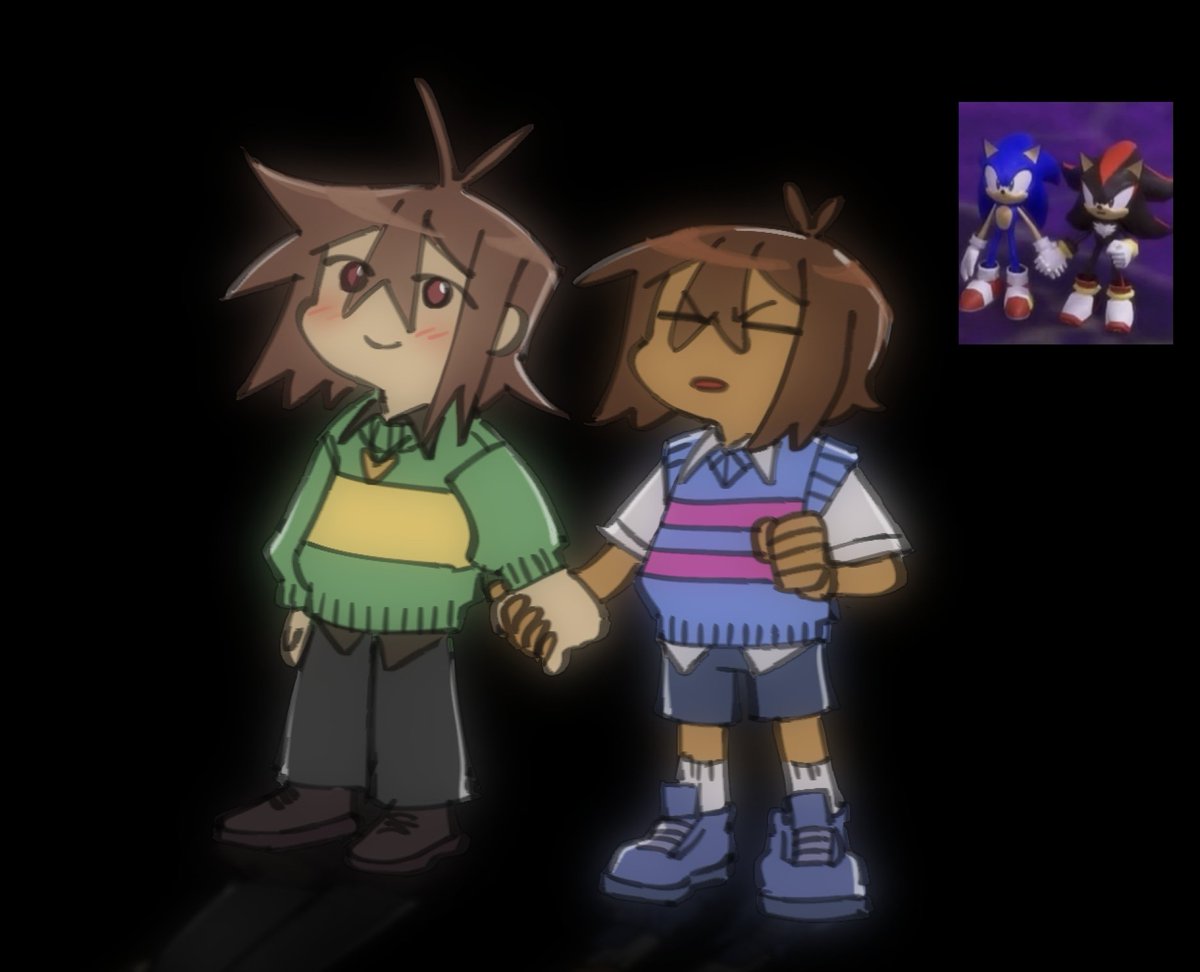 bsodddd's tweet photo. Chara and Frisk during the Asriel bossfight be like: https://t.co/tVEcgZ2HPu