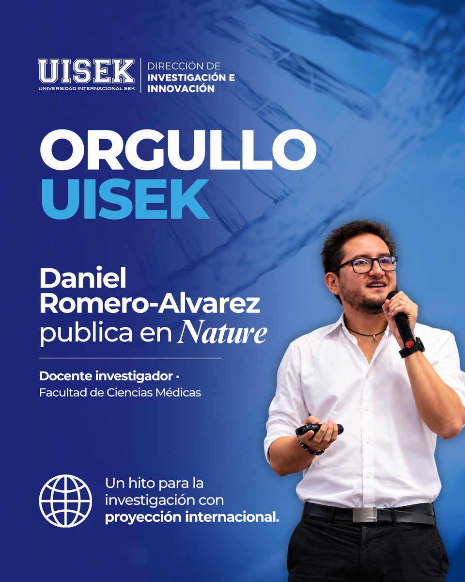 UISEK's tweet photo. #OrgulloUISEK | Nuestro docente investigador Daniel Romero Alvarez (@Vakdaro) participó en un estudio que analiza cómo los cambios ambientales influyen en el surgimiento de enfermedades infecciosas, con el objetivo de fortalecer la #prevención en salud pública. https://t.co/oKWxCwBCaj