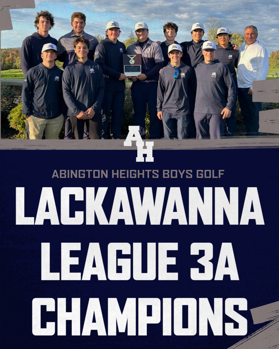 AHSDAthletics's tweet photo. Congratulations to @ahcometsbgolf who defeated Honesdale yesterday at Elkview Country Club yesterday to claim the Lackawanna League 3A Champions and move on to the D2 3A Team Championship!
Congrats boys, we are #cometproud of you!
#gocometsβοΈ https://t.co/e74FxegKsD