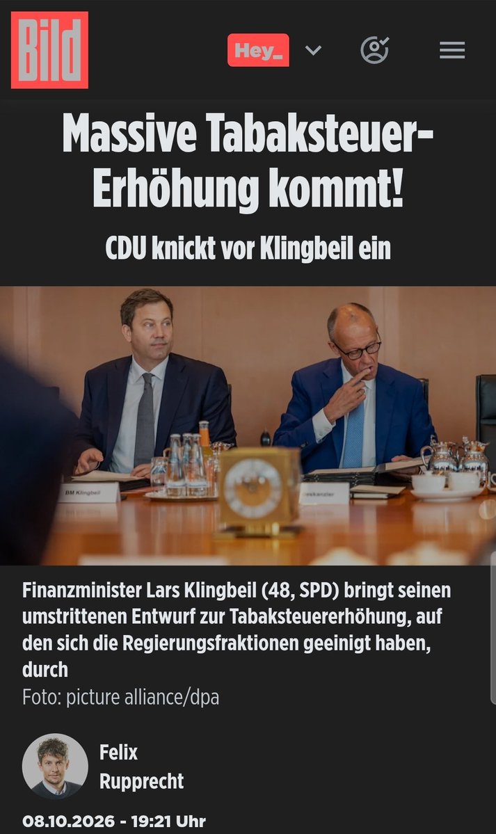 Germaninexile's tweet photo. Herbst der "Reformen" nimmt Fahrt auf. Tabaksteuer, Zuckersteuer, Krankenkasse für viele teurer, Pflegeversichrung für viele teurer und mit neuen Punktegrenzen??? 1000 Plus neue Beamte... Läuft 😅
2027 kostet eine Schachtel Zigaretten 9,10 Euro.
Quelle https://t.co/kbX2DXDe1w https://t.co/EcyOGm4MTD