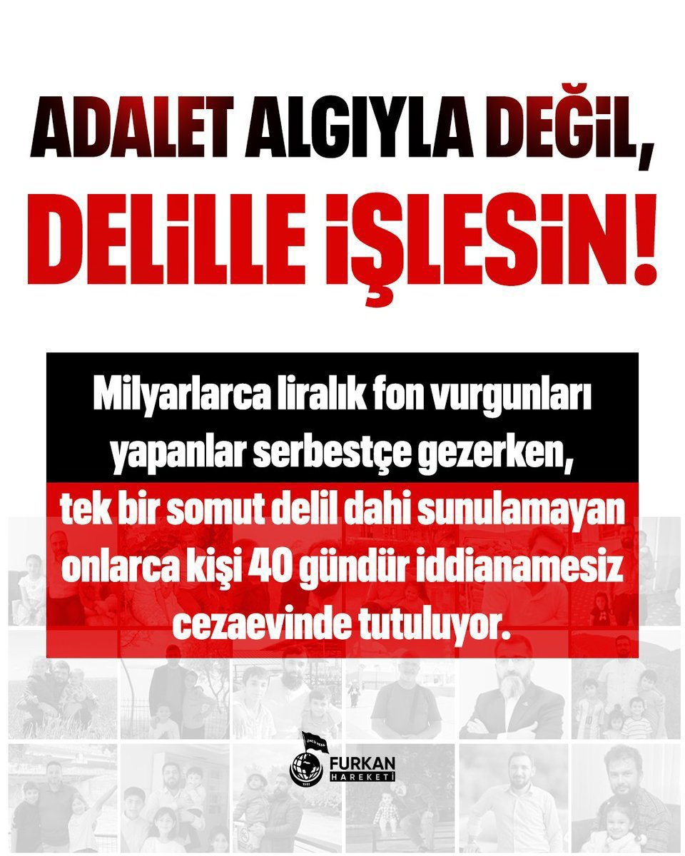 Gantepfurkan2's tweet photo. Adalet algıyla değil, delille işlesin!

#AdanaEmniyetOnü
Kardeşlerimizi SerbestBırakın https://t.co/obvpKZBAGj