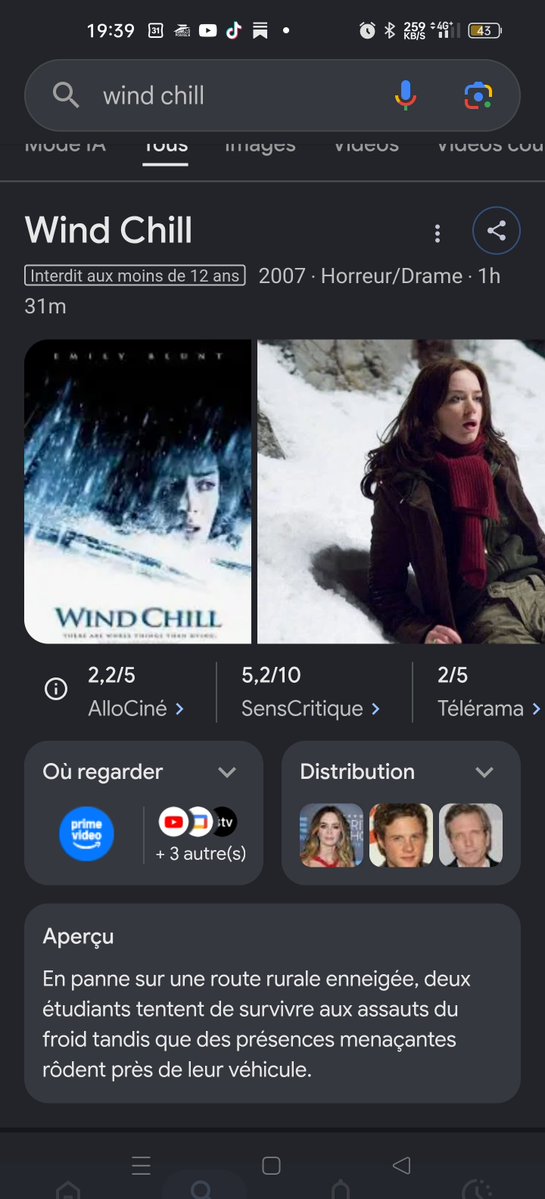 OneSecSmile's tweet photo. @Mizuuushi @rxyanvener J'ai vu un film où une meuf qui prend une sorte de blablacar à l'ancienne fini par tomber amoureux du gars alors qu'il a manigancé le fait d'être son chauffeur.

Il avait une poche avec toutes la nourriture qu'elle aime, on sait pas comment il a eu ces infos.

Wind Chill. https://t.co/B87YltvnAx