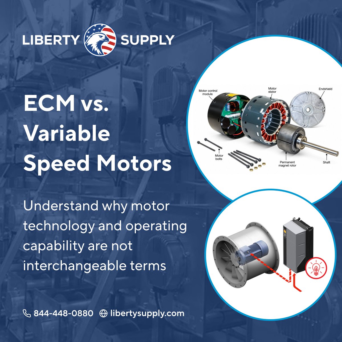 libertysupplymn's tweet photo. Is an ECM the same as a variable-speed motor? Not exactly.

ECM refers to motor technology; variable speed refers to operating capability. 

Learn how ECMs and VFD-controlled motors differ - and what matters when replacing them.

👉 https://t.co/8cQ8nh4S1K

#HVAC #ECM #VFD https://t.co/hMlykWOJ9R