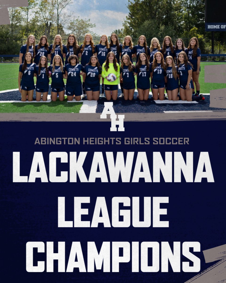 AHSDAthletics's tweet photo. Yesterday, @ahcometsgsoc defeated North Pocono on the road to officially claim the title Lackawanna League Champions!
Congrats girls, we are #cometproud of you!
#gocometsβοΈ https://t.co/gRKwfrviDj