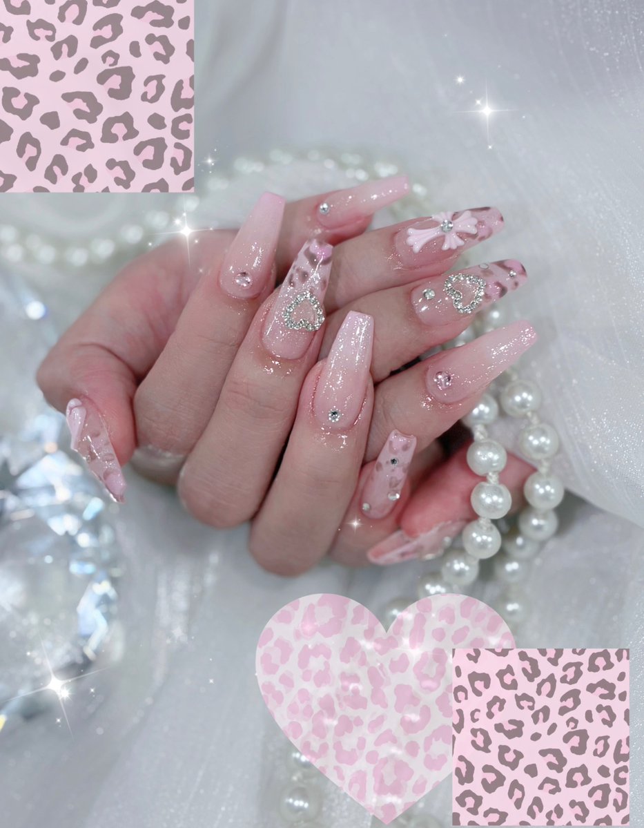 amai___nail's tweet photo. ピンク×レオパードで姫₹˝ｬʓnail🎀.。 https://t.co/vKMFV9lW81