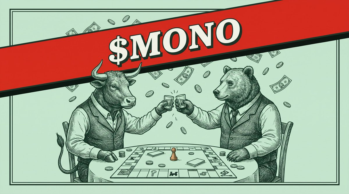 monopolydotland's tweet photo. $MONO is live.
0xf782bbefee77c7cd5f362755bfd179ab93e70009

we brought Monopoly to Robinhood Chain, but with real stocks.

buy shares in company tiles, collect rent when someone lands on them, and roll whenever you want. you can play yourself or let an AI agent play for you. same board, same rules.