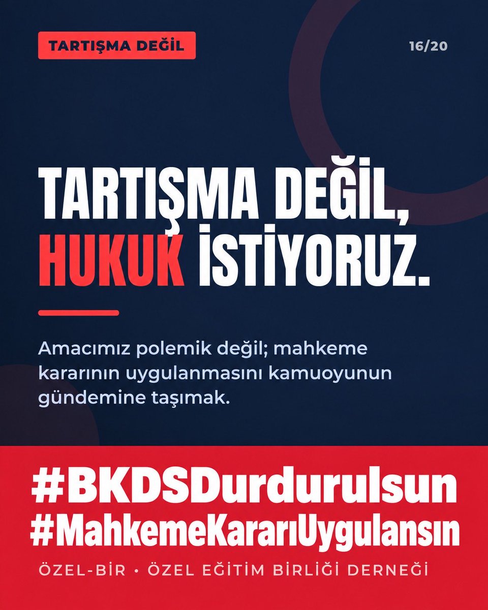 ozel_egitim's tweet photo. Kararı uygulamak, sektörden önce kamu görevlilerinin lehine!!!
Adâleti öldürdüğün gün devlet ölür!!!
@tcmeb mahkeme kararını bekliyoruz. @tcbestepe @RTErdogan @abakingurlek @adalet_bakanlik 
#BKDSDurdurulsun #MahkemeKararıUygulansın https://t.co/Y0hgFpeo5z