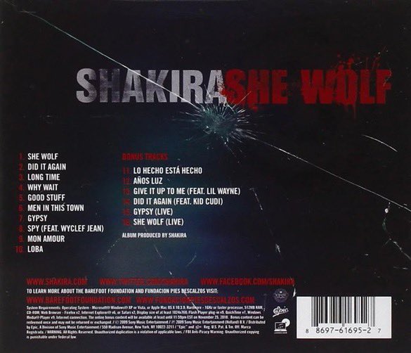PopBase's tweet photo. 17 years ago today, Shakira released ‘She Wolf.’ https://t.co/QB8gVa2Lks