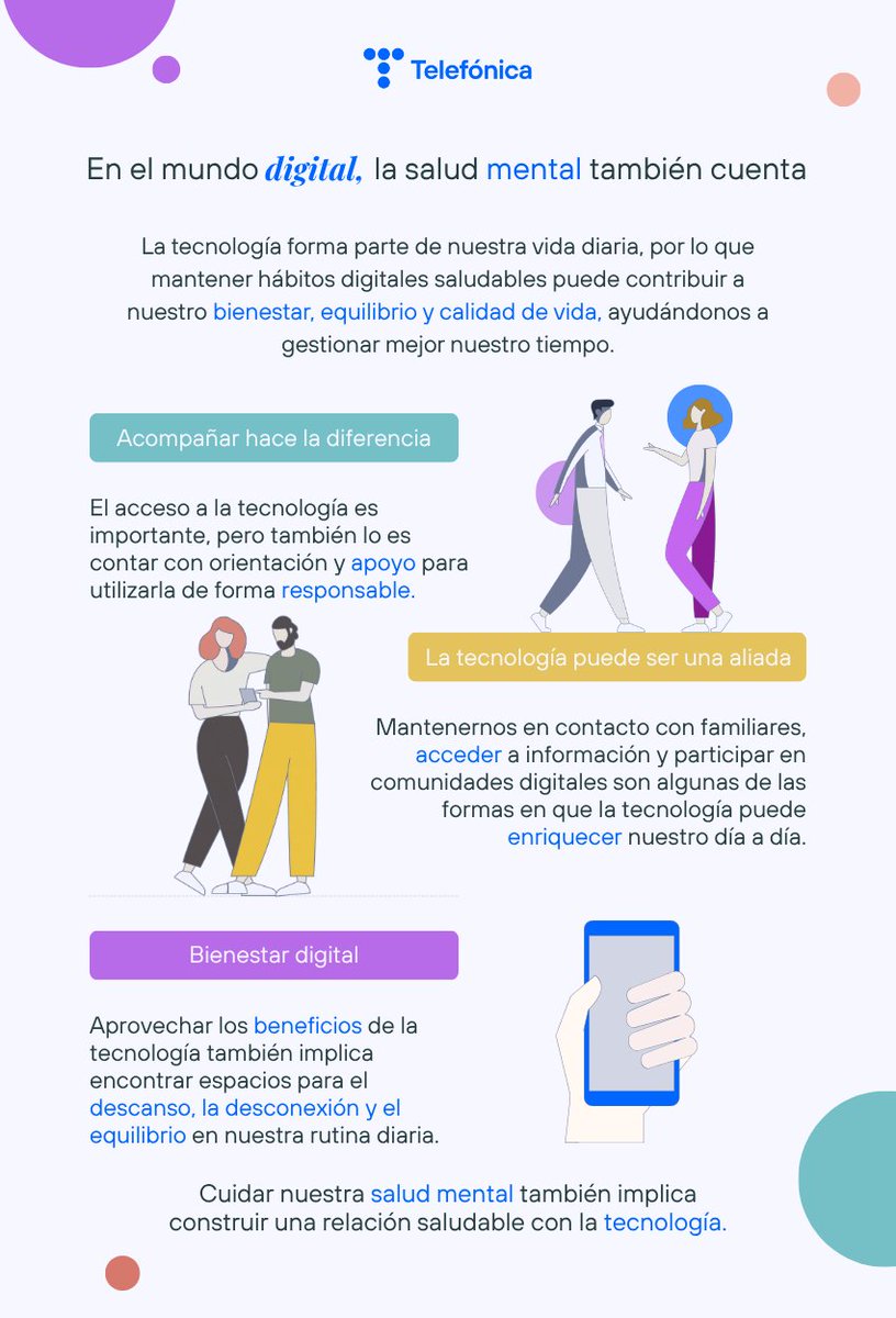 TelefonicaMX's tweet photo. 💙 Cuidar nuestra salud mental también implica reflexionar sobre cómo nos relacionamos con la tecnología diariamente.
En un mundo cada vez más conectado, encontrar momentos para equilibrar nuestras actividades y priorizar nuestro bienestar puede marcar una gran diferencia 🌱 https://t.co/M3o0nJVYt4
