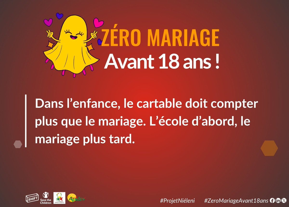APJECML's tweet photo. Les bancs de l'école, ils seront tenus pour "adultes".

#Niéleni
#ZeroMariageAvant18ans 
#SCIMali
#InvestirDansLesDroitsDesFilles https://t.co/3NKGlN5oKr