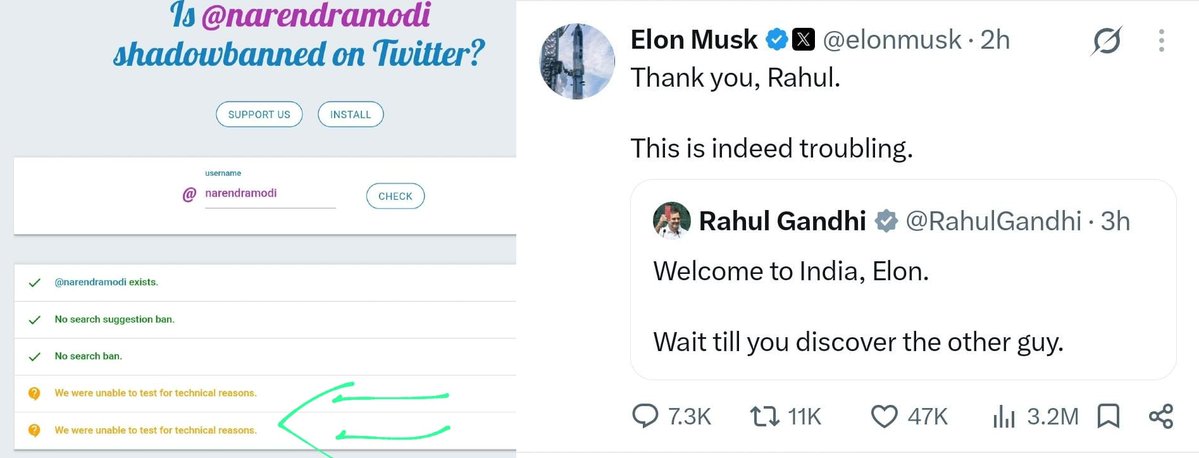 MeghUpdates's tweet photo. Is a full-scale Regime Change operation underway against India? 

​PM Narendra Modi’s X account allegedly SHADOW-BANNED & REACH-THROTTLED. 

– Elon Musk publicly vibing with Rahul Gandhi over Starlink & targeting Indian industry
– CJP & FOREIGN-FUNDED handles getting sudden ALGORITHMIC amplification
– FIIs relentlessly DUMPING Indian equities
– External geopolitical squeeze via Middle East energy fallout
– Crores pumped in via Western influence networks & NGOs
– Trump admin strikes Indian IT: TCS, Infosys, Wipro, HCL & Cognizant SUSPENDED from US PERM (Green Card) program