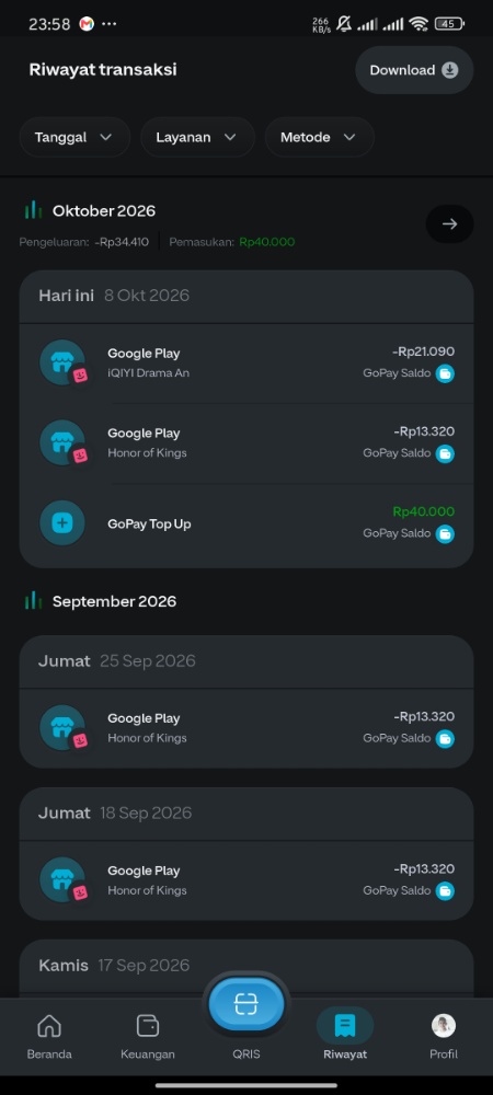 Fajhr's tweet photo. Halo @gojekindonesia @gopayindonesia, tolong dicek kendala pemotongan saldo tanpa transaksi sah ini. Saldo GoPay saya terpotong Rp21.090 tanggal 8 Okt jam 23:58 (Order ID: 0320261008164400KOihV9GMpzlD). https://t.co/7CDi4UNvNu