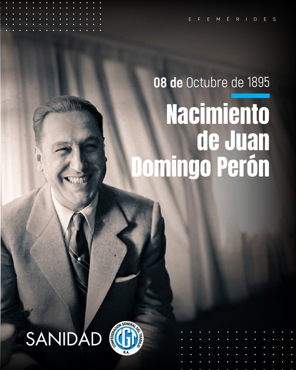 hectordaer's tweet photo. Hoy recordamos el nacimiento de Juan Domingo Perón, quien transformó para siempre la historia política y social de nuestro país.

Desde su encuentro con los trabajadores hasta la construcción del movimiento justicialista, Perón puso en el centro de la vida nacional una idea que sigue vigente: el trabajo, la organización y la justicia social como pilares para construir una Argentina con más derechos y oportunidades.

A 131 años de su nacimiento, seguimos levantando las banderas de la justicia social, la soberanía política y la independencia económica.