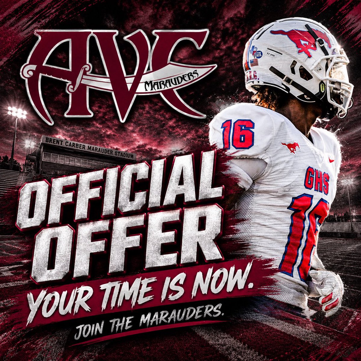 JaylenCarson16's tweet photo. Blessed to receive an official offer from Antelope Valley College! ⚔️
Appreciate Coach @JuJuClemons and the entire Marauders staff for the opportunity. Excited for what’s next.
#KillTheWill
@AVCAthletics @AVCFBCOACHG 
@DaydayJones3_ @coachrsmith12 @HunterGross_19 @GHSMustangsFB https://t.co/i6b6ajmXyi