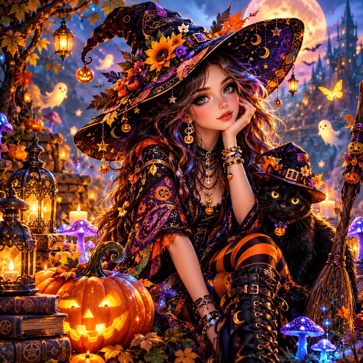 Kritichandel2's tweet photo. Spellbound Halloween Magic 🎃🧙‍♀️✨🖤
#HalloweenMagic #WitchyVibes #MagicalWitch #HalloweenArt #FantasyArt #DarkFantasy #MysticalVibes #AIArt   #MagicWorld https://t.co/unSnhDI20G