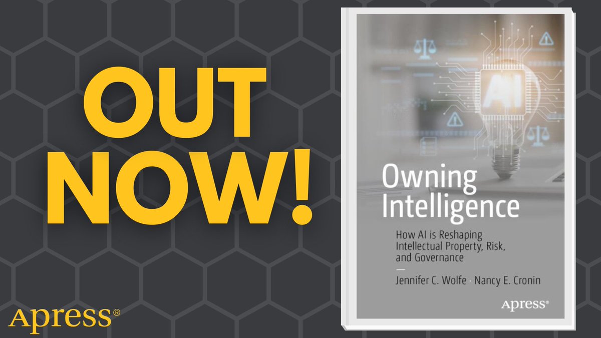 Apress's tweet photo. Who owns AI-generated output? What are the risks of scraped training data? Explore the legal, strategic, and operational challenges shaping the future of innovation and competitive advantage. #AIStrategy #IPLaw #IntellectualProperty #AIGovernance
🔗 https://t.co/4WrhplEIvb https://t.co/xvMnV7Y3Yl