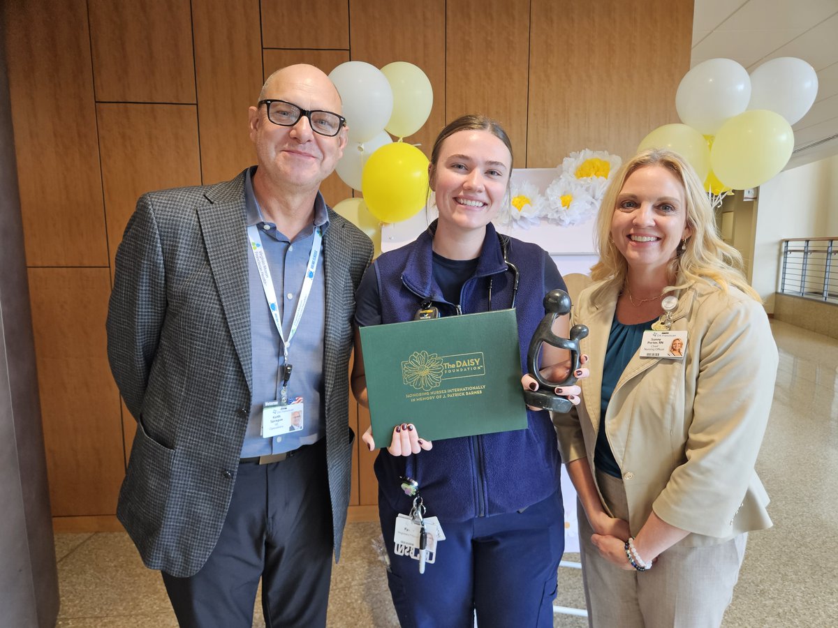 VMFHealth's tweet photo. Congratulations to Kylee Davis, RN at St. Anthony Hospital, on receiving the DAISY Award!

Thank you, Kylee, for your commitment to nursing excellence and for the meaningful difference you make in the lives of your patients every day! https://t.co/0fbKH9BNTc