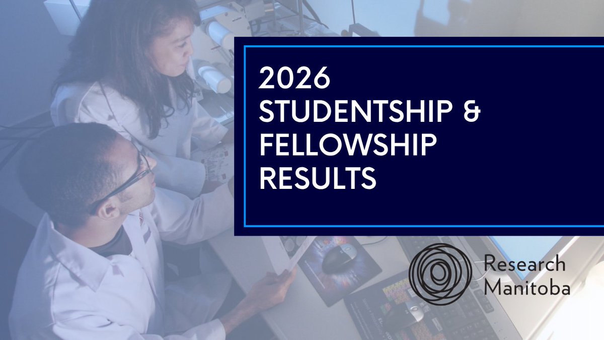 Research_MB's tweet photo. Investing in the next generation of Manitoba researchers! 🔬

Research Manitoba, together with its funding partners, is proud to announce $1.65 million in funding to support 70 studentships and fellowships. 

Congratulations to the 2026 recipients! 
https://t.co/XLsSqSLgHX https://t.co/voW6uTy2OG