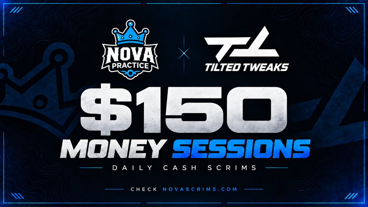 Novapractice_'s tweet photo. @Novapractice_ x @TiltedTweaks $150 DUO MONEY SESSIONS ( 09.10 - 16.10 daily duo Scrims ) 🏆❤️ https://t.co/fPaBwN1hYS