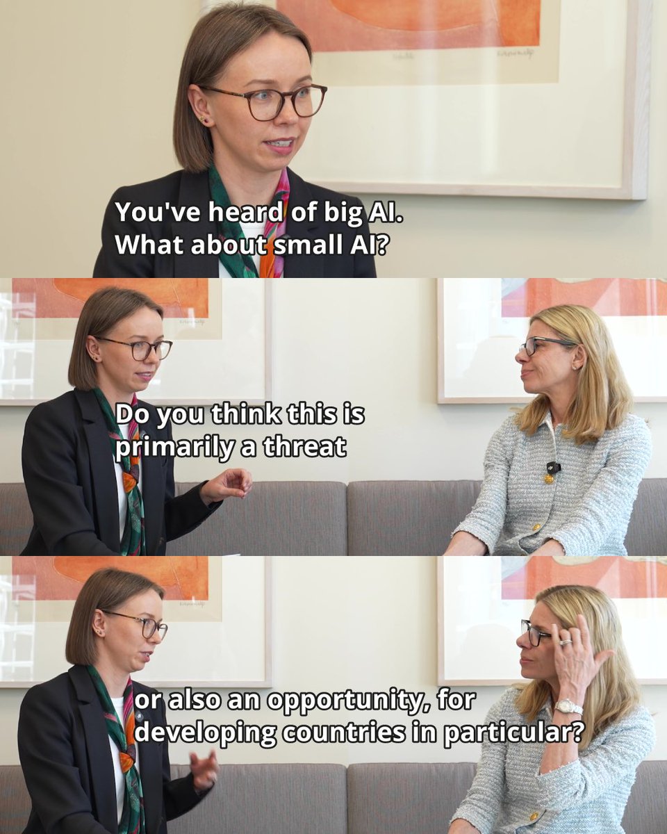Connect4Climate's tweet photo. Big AI gets the headlines but what about small AI? And what opportunity does it present for developing countries? Watch @WorldBankGroup Alla Ivanov’s and Anna Bjerde’s full discussion here 💚

https://t.co/WCWKwL9Tjg https://t.co/kqCWyq1l9t