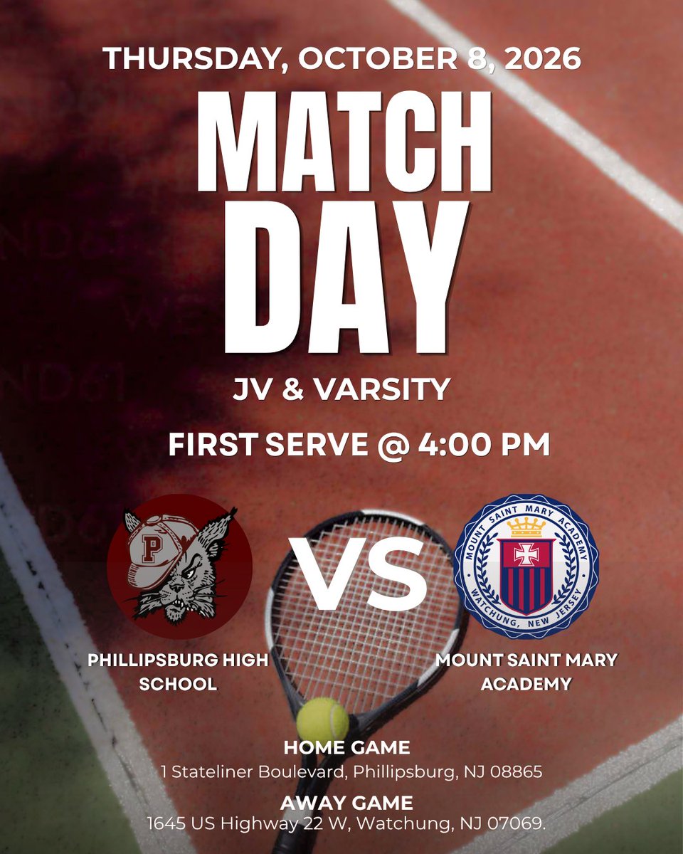 PHSStateliners's tweet photo. 🎾 GAME DAY! PHS Tennis girls play Mount Saint Mary Academy today @4pm. Varsity plays away as JV holds it down at home. https://t.co/KpV1lwIhsd