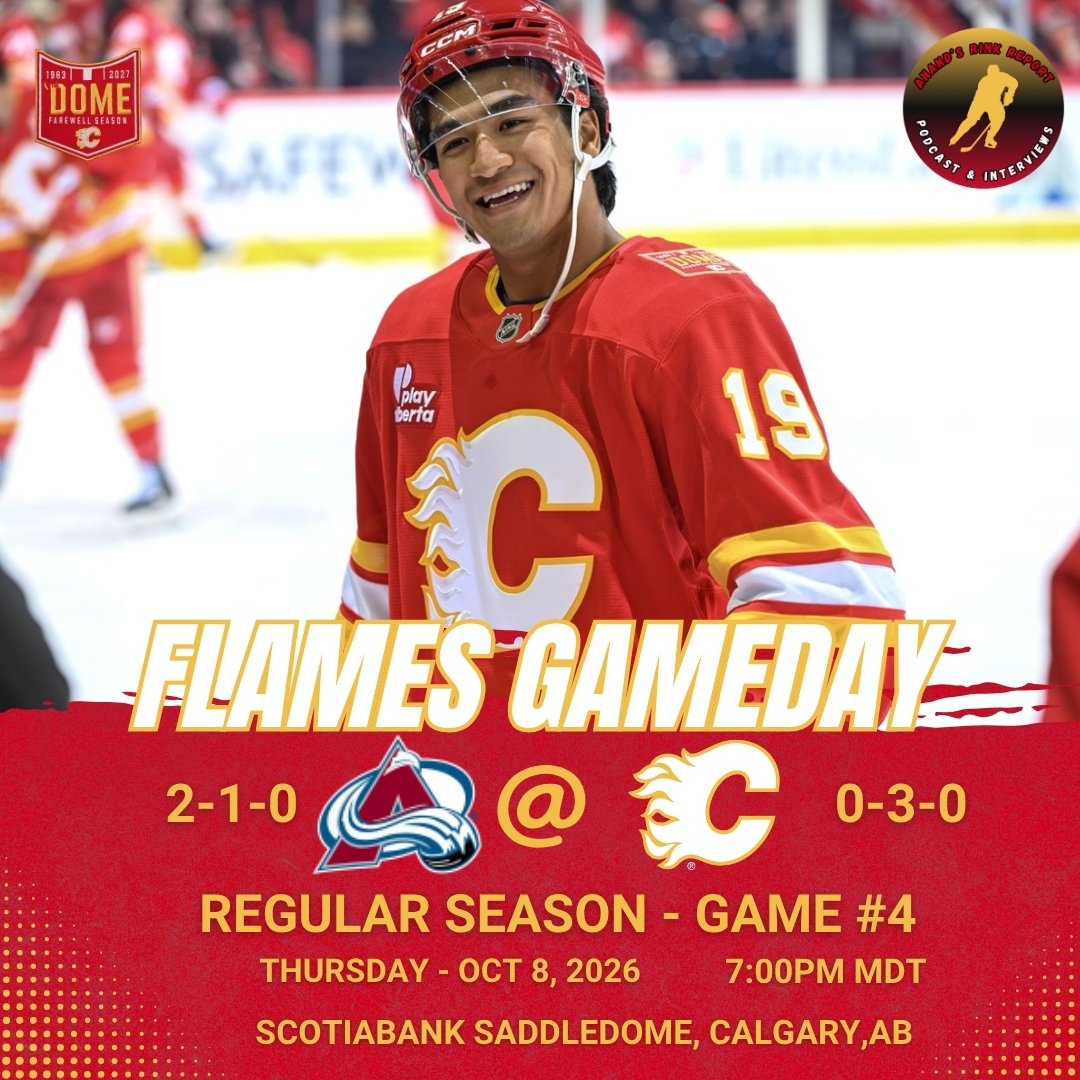 arr_socials's tweet photo. FLAMES GAMEDAY!! 

The Flames (0-3-0) host the Avalanche (2-1-0). 

Game Notes:
 - Devin Cooley gets the nod between the pipes. 
- Suniev makes his season debut, Castagna his NHL debut. 

Puck drop at 7pm MT 

#Flames #hockey #NHL 

📸: NHL Flames https://t.co/8CmiTF92bT