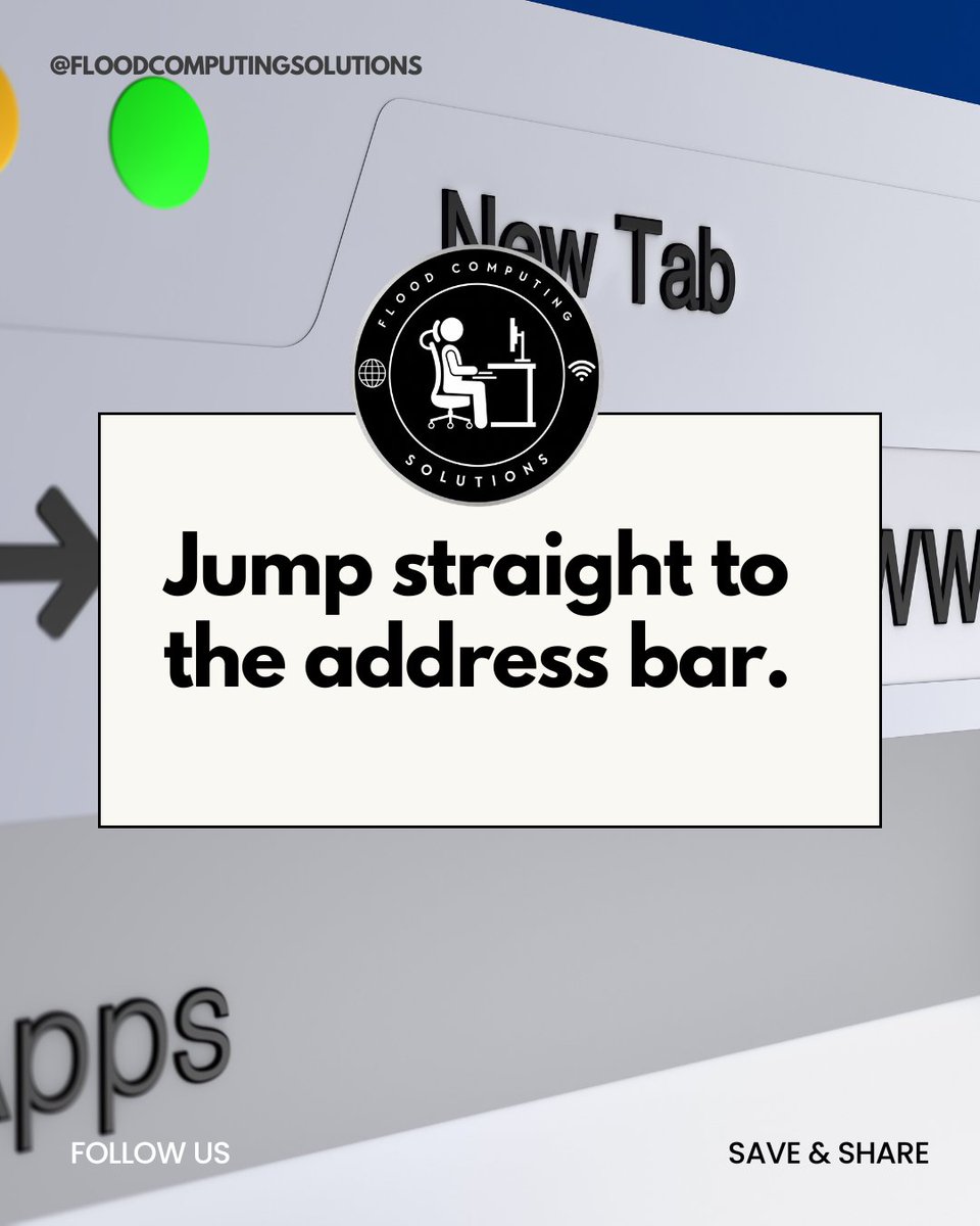 FloodComputing's tweet photo. Press Ctrl + L on Windows or Command + L on Mac to highlight the browser address bar instantly. Start typing a website address or search without reaching for the mouse.
 
#BrowserTips #KeyboardHack #OrangeCountyBusiness #OCSmallBusiness #TechTips https://t.co/7DmcoRf3yn