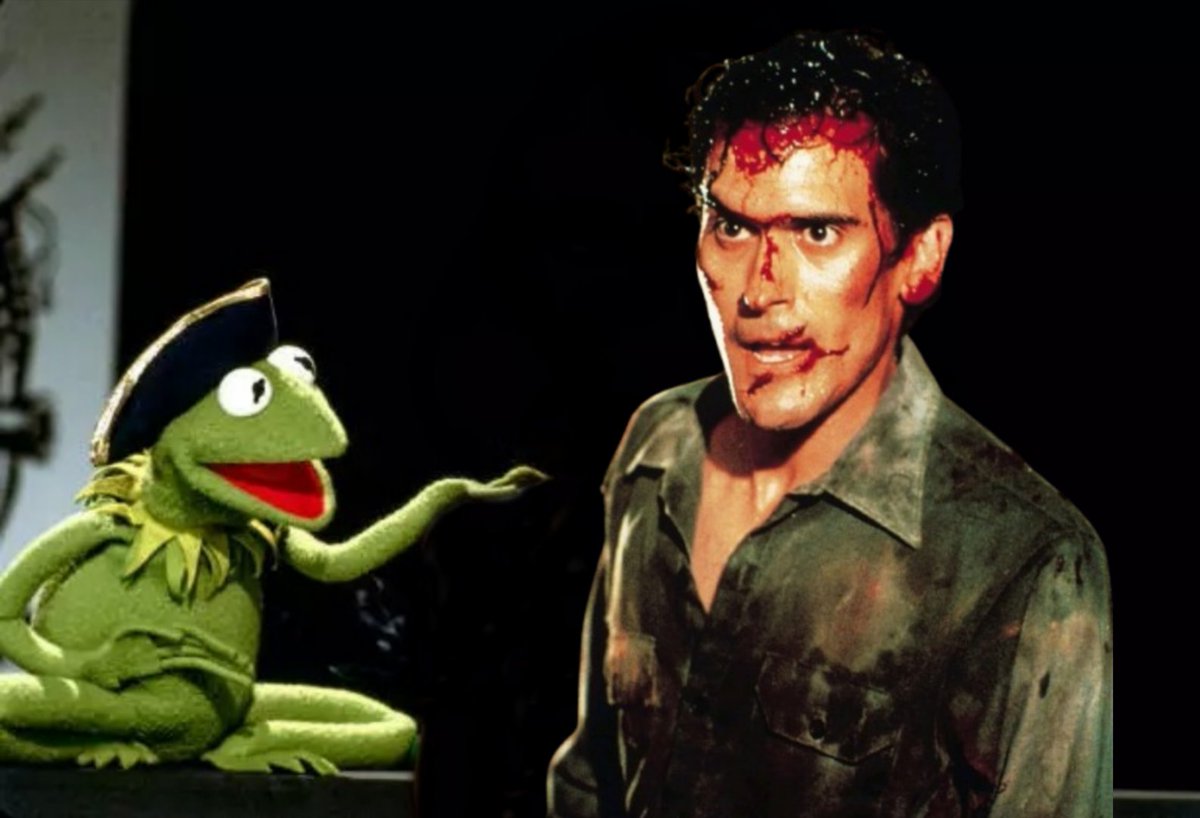 MuppetGuests's tweet photo. It's The Muppet Show with our very special guest star Ash Williams! https://t.co/JuVXEt4100