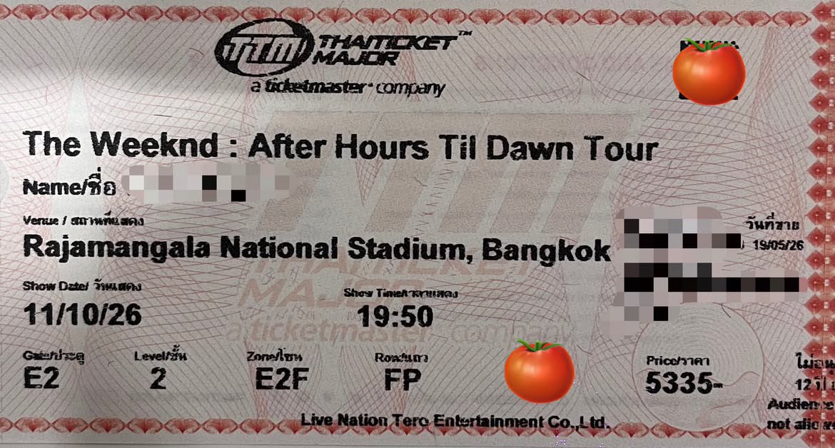 Jaehyunyoub's tweet photo. ช่วยเพื่อนปล่อยบัตรคอน The Weeknd

🗓️ วันอาทิตย์ 11 ต.ค. 69 
🎫 โซน E2F 1 ใบ ใบละ 5,335฿ 

นัดรับตามแนวรถไฟฟ้าได้นะคะ
สนใจทักมาสอบถามเพิ่มเติม หรือต่อรองราคากันก่อนได้นะคับบ 🙇🏻‍♀️

#TheWeeknd #AfterHoursTilDawnTourBKK #TheWeekndLiveInBangkok https://t.co/ctaXDqWl8G