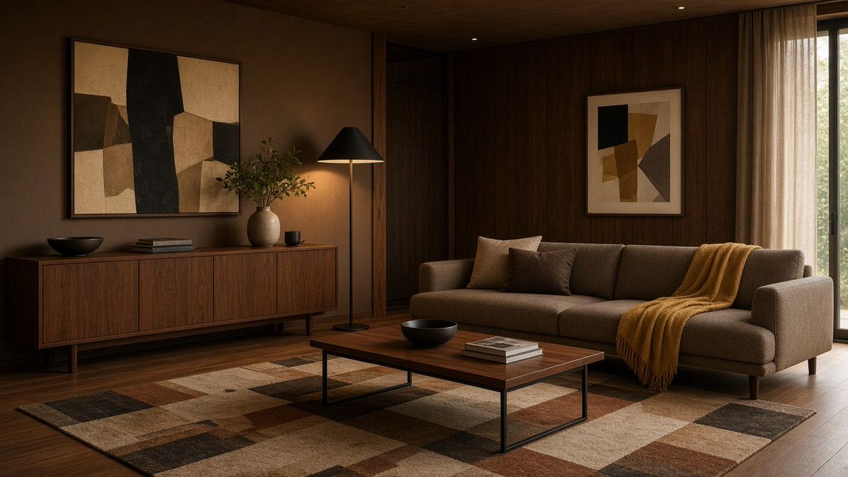 CowboyWren's tweet photo. Mid-century living room: walnut, cream or olive, brass.
Furniture with visible legs.

Three good pieces. The rest can be quiet.

Try 1 room — $0.99
https://t.co/WgYO8W2LIk

#midcenturymodern #livingroom https://t.co/OvkY6usmZx