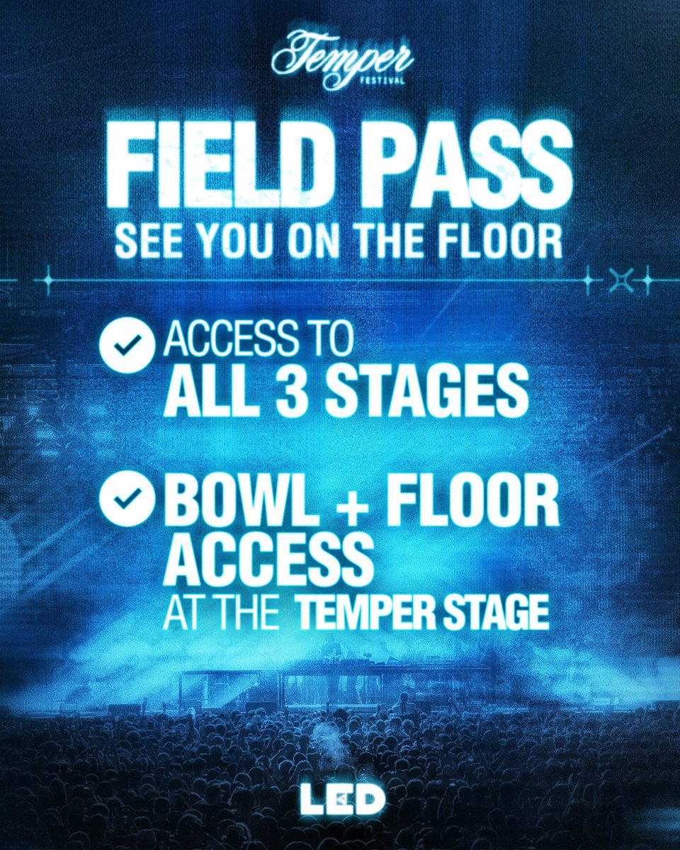 temper_festival's tweet photo. PICK YOUR PASS. FIND YOUR TEMPER. 🗣️⛓️

2 WAYS TO EXPERIENCE 12.30 — WITH ACCESS TO ALL 3 STAGES.

CHOOSE YOUR TEMPO + LOCK IN YOUR PASS NOW → https://t.co/zB7lfKOVSM https://t.co/DttJSu8iwq