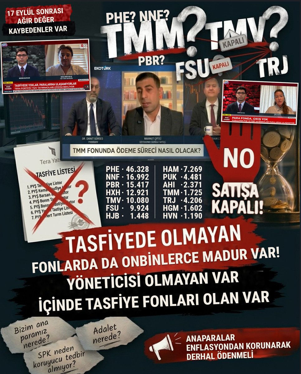 jojoproto's tweet photo. @Lancelotq7odk Satışa kapalı, tasfiyede olmayan fonlarda onbinlerce madur var ! Tasfiyedeki fonlar gibi anaparaları enflasyondan korunarak hızlıca geri verilmeli ! #TasfiyeDışıFonlarAçılsın #AdaletHerkeseANAPARA #TMM #TMV #FSU #TRJ #PHE #PBR https://t.co/tZppf0EouC