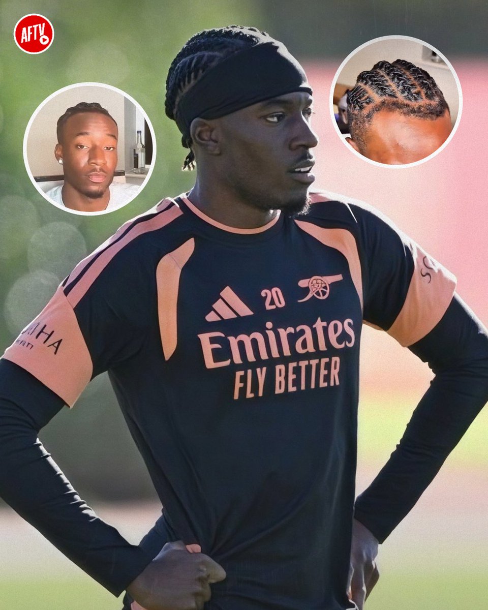 AFTVMedia's tweet photo. 📷 Noni Madueke has just had his hair styled into flat twists!

The fresh cut could make its Emirates debut this weekend! 🔥😂 https://t.co/IbMYaLnX0h