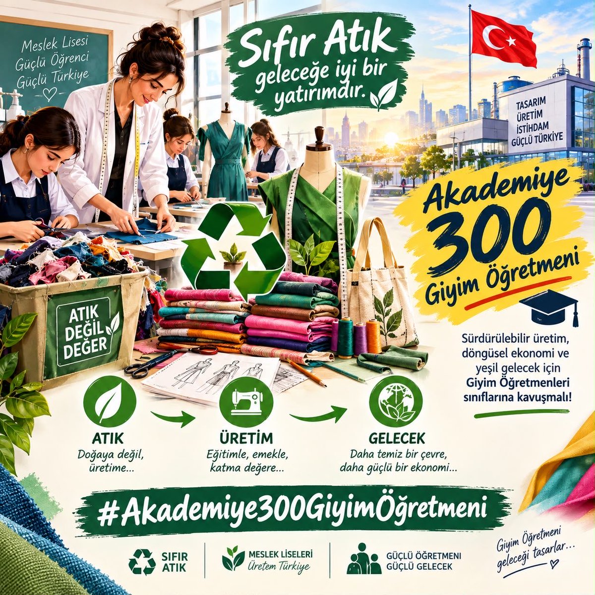 hyerbtcav's tweet photo. Yapay zekâ tasarlıyor, teknoloji üretiyor, sürdürülebilirlik geleceği koruyor. ♻️🤖
Peki bu dönüşümü gençlere kim öğretecek?
Giyim Öğretmenleri!
#Akademiye300giyimöğretmeni https://t.co/VvSrrAEHTW