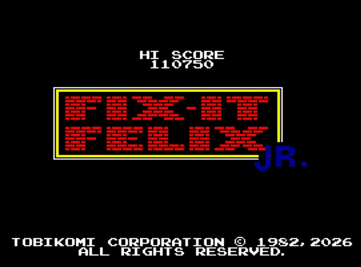 FranReloaded's tweet photo. 🎮 Fix-It Felix Jr. Para MSX2. Port del arcade de la película  rompe Ralph. Basado en la versión de Mega Drive de 2014, mantiene sus gráficos y físicas exactas (Ralph, ladrillos, patos y tartas).

Descárgalo gratis aquí:👇 https://t.co/W8GhSiYkac  
#MSX #RetroGaming #WreckItRalph https://t.co/2ZStK52Rjf