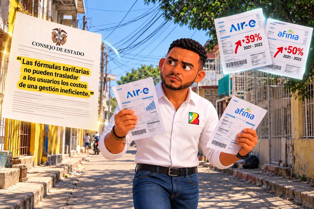 javierjuliob's tweet photo. El Consejo de Estado ratificó esta semana un fallo clave para la Región Caribe: ordenó reestructurar la fórmula con la que se calculan las tarifas de energía, después de concluir que las empresas solo pueden recuperar costos e inversiones si antes cumplen con calidad y ejecutan esas inversiones. Como dice el fallo: “las fórmulas tarifarias no pueden trasladar a los usuarios los costos de una gestión ineficiente.”

Esto se logró porque personerías y alcaldías de varias ciudades de la Costa, la Defensoría del Pueblo y otros actores se unieron en un mismo proceso para exigirlo, con las tarifas de Air-e y Afinia como prueba, que subieron entre 39% y 50% solo entre 2021 y 2022. 

Vale la pena decir que cuando los actores de la Sociedad Civil se organizan para exigir garantías o denunciar abusos, se consiguen resultados, ya lo hemos demostrado. 

El fallo es una orden, todavía no una tarifa más barata en el recibo, ahora toca estar encima para que la CREG y el Ministerio de Minas cumplan el plazo. ¿A ustedes les ha subido el recibo de luz en los últimos meses? Cuéntenme en los comentarios.