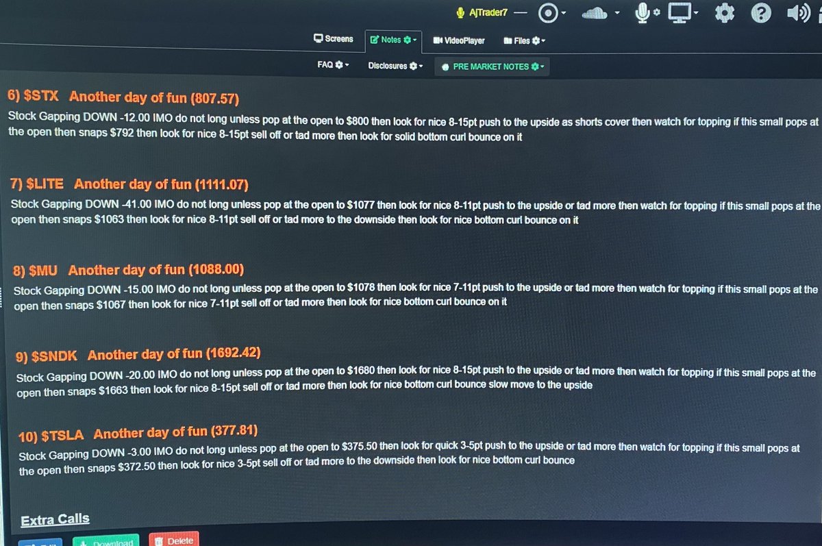 AjTrader7's tweet photo. Please Understand
These Calls &amp; Ideas for my Members are given 30mins before the open!
Everything is written down, Explained in detail.
Entry Points are given along with range of how many points your going to make.
PLUS I walk each one through LIVE on Mic Screen/Share
#DayTrading https://t.co/ntnkYuQpXQ
