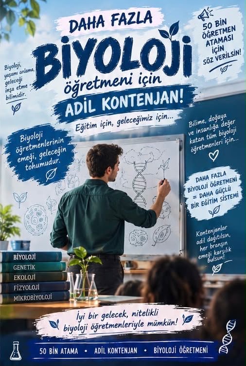 ayseegullloz's tweet photo. Biyoloji öğretmenlerinin emeği ve bekleyişi görmezden gelinmesin. 50 bin atamada branşlar arasında hakkaniyet gözetilsin.
#AdilBranşAgs50BinBahçeliden https://t.co/IxUAVVy94O