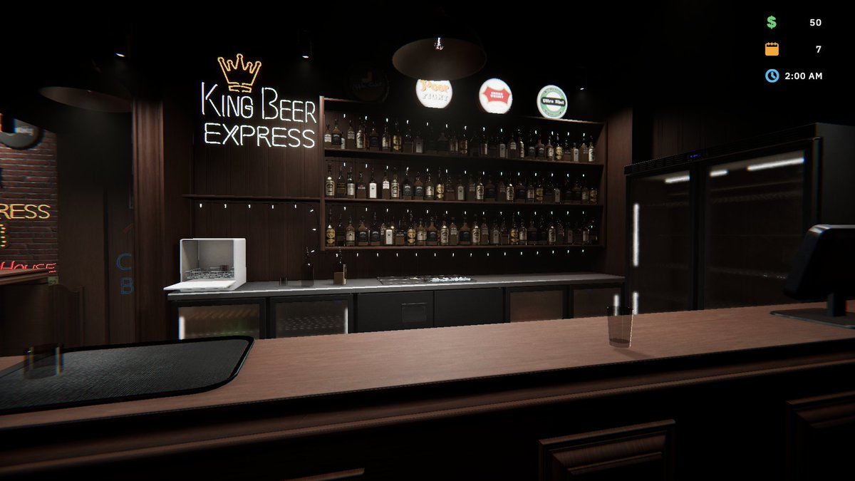 curvestreet's tweet photo. 🍻 Introducing Bar Owner Simulator

Build your own bar, prepare drinks, serve customers, keep everything stocked and clean, and grow your business from the ground up.

The Steam page is LIVE now!

#IndieGame #SimulationGame #GameDev https://t.co/r88PNVO7fk