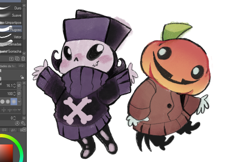 ThereMob's tweet photo. i wanted to draw their lil warm outfits #spookymonth https://t.co/Z0CqswDNMJ