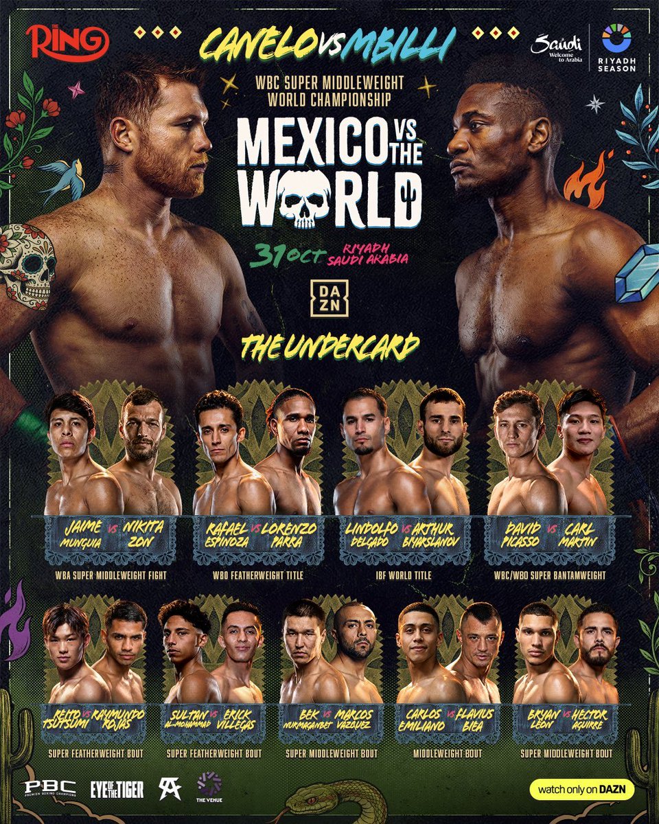 PQ4IU's tweet photo. المكسيك ضد العالم 🥊🔥  
تشكيلة محملة من نجوم الملاكمة تتجمع معًا لليلة كبيرة في #RiyadhSeason 😎  

31 أكتوبر 🗓️  
📍 المكان  
للحجز تواصل واتساب في البايو https://t.co/x3IKr3oyFM