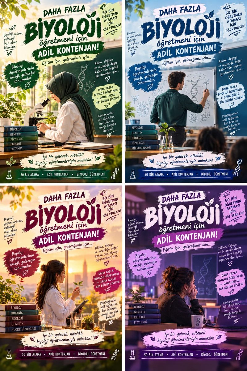 semra8qs0's tweet photo. Bir öğretmenin hayali, bir öğrencinin geleceği olabilir.
Biyoloji öğretmenleri olarak bizler de sınıflarımıza kavuşmak, öğrencilerimize dokunmak istiyoruz.
50 bin atamada Biyoloji unutulmasın.
#AdilBranşAgs50BinBahçeliden https://t.co/ErXjl5DklK