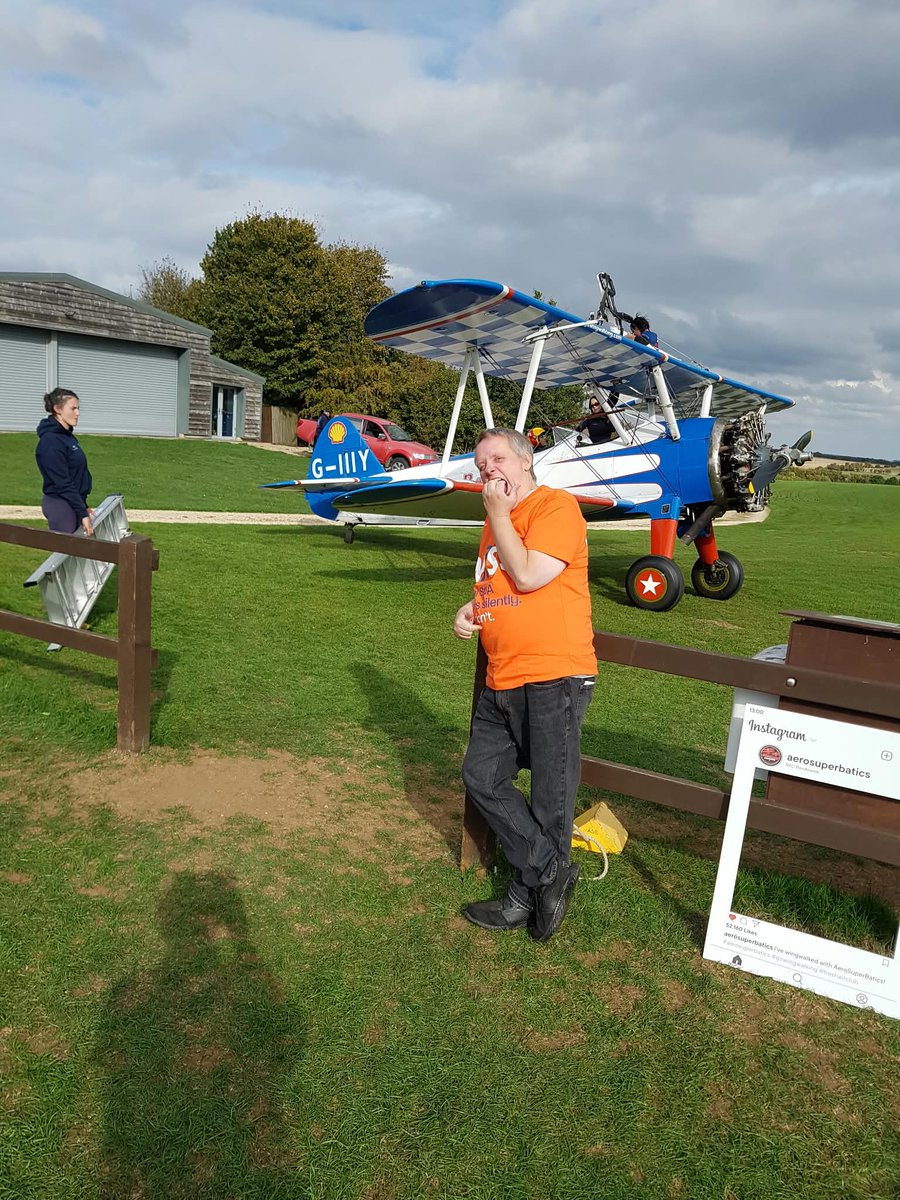 BristolNASS's tweet photo. The wing walk is done! He absolutely loved it (apart from the bumpy taxiing). Huge thanks to everyone who helped him raise over £1,200 for NASS and NASS Bristol. He's now wondering whether barrel rolls and loop-the-loops should be next... 😄🛩️ https://t.co/0eh3s63cCL