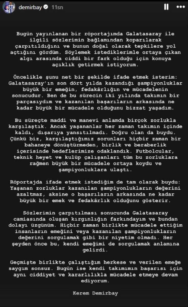 osevi30's tweet photo. Algı Peşinde Koşan FBJK Trollerine ders niteliğinde bir açıklama olmuş 
#keremdemirbay https://t.co/7Ifc22zCxz